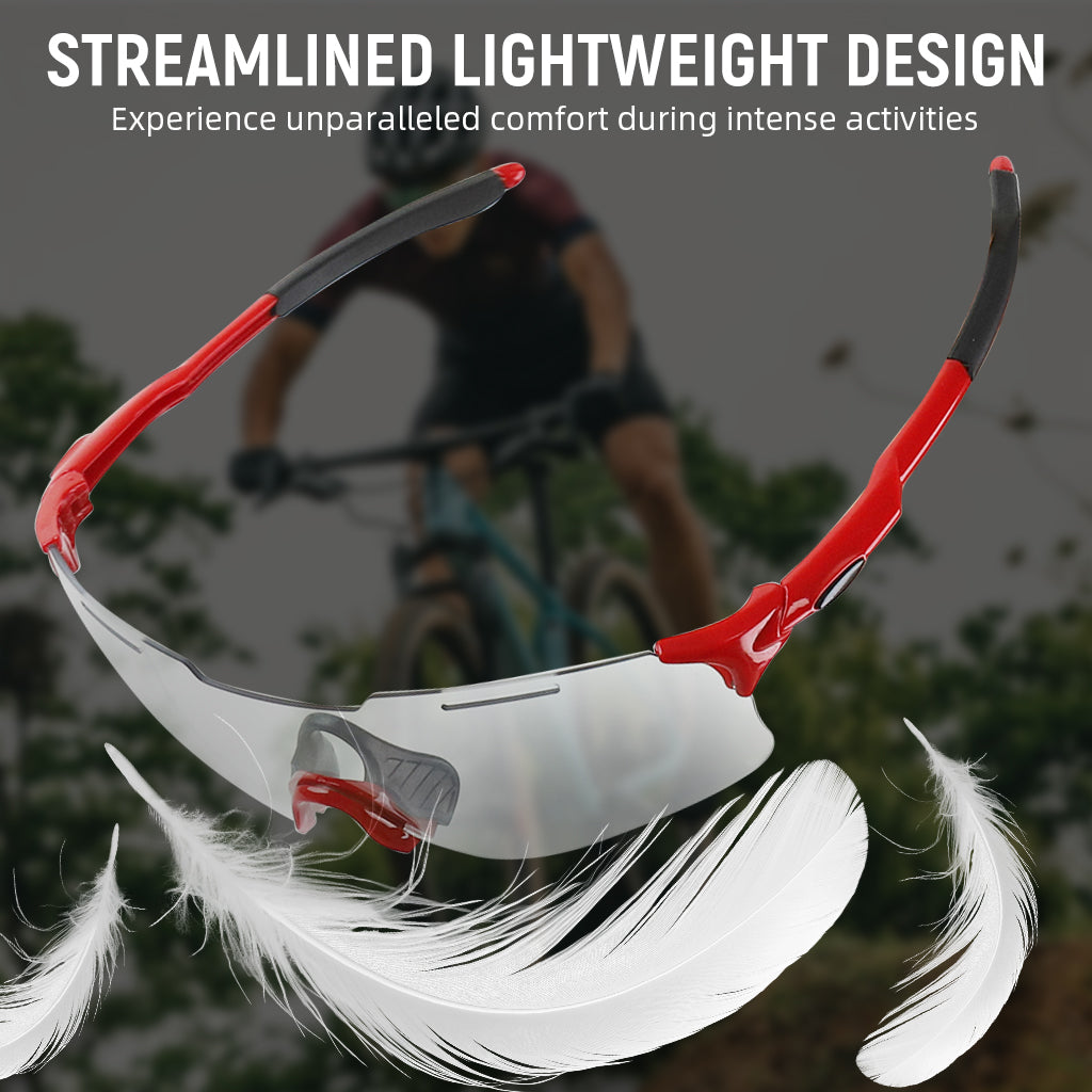 Proberos Fashion Photochromic Sports Sunglasses Adaptive Cycling Glasses UV400 Protection Streamlined Unisex Outdoor Sport Sunglasses for Running, Hiking, Cycling Proberos Fashion Photochromic Sports Sunglasses Adaptive Cycling Glasses UV400 Protection Streamlined Unisex Outdoor Sport Sunglasses for Running, Hiking, Cycling